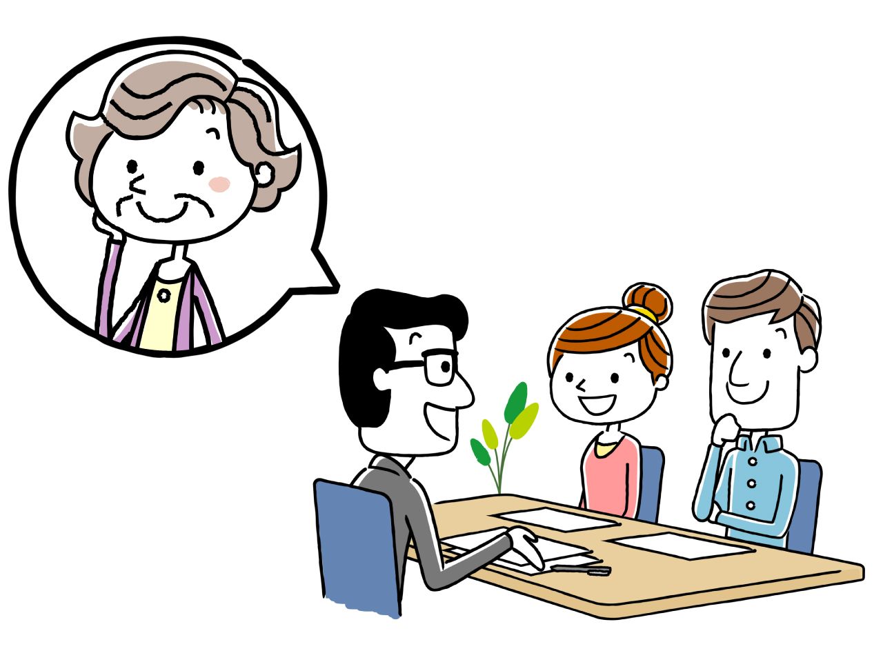 ソーシャルワーカーの仕事をしている人のイメージイラスト