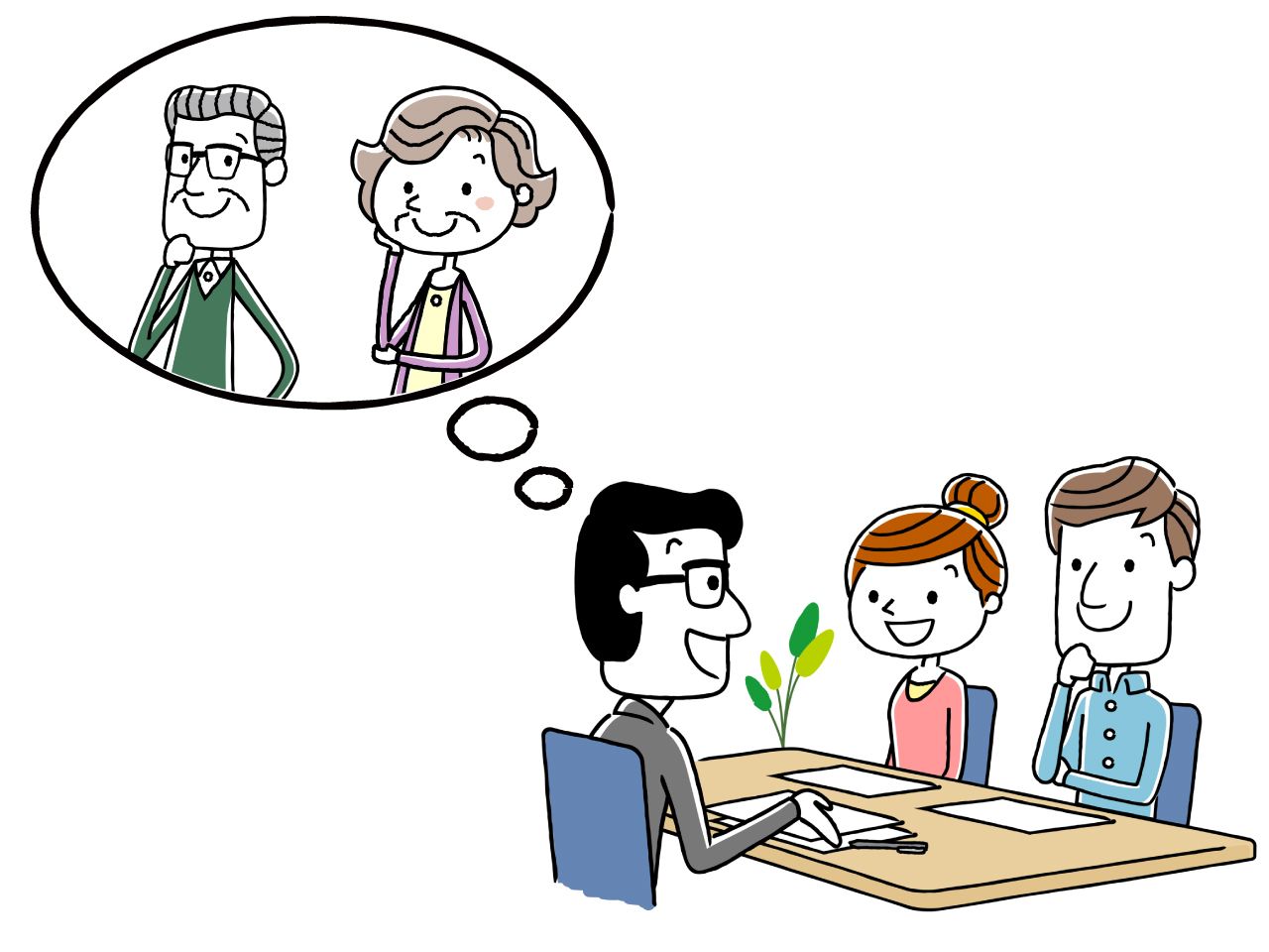 認定社会福祉士の仕事をしている人のイメージイラスト