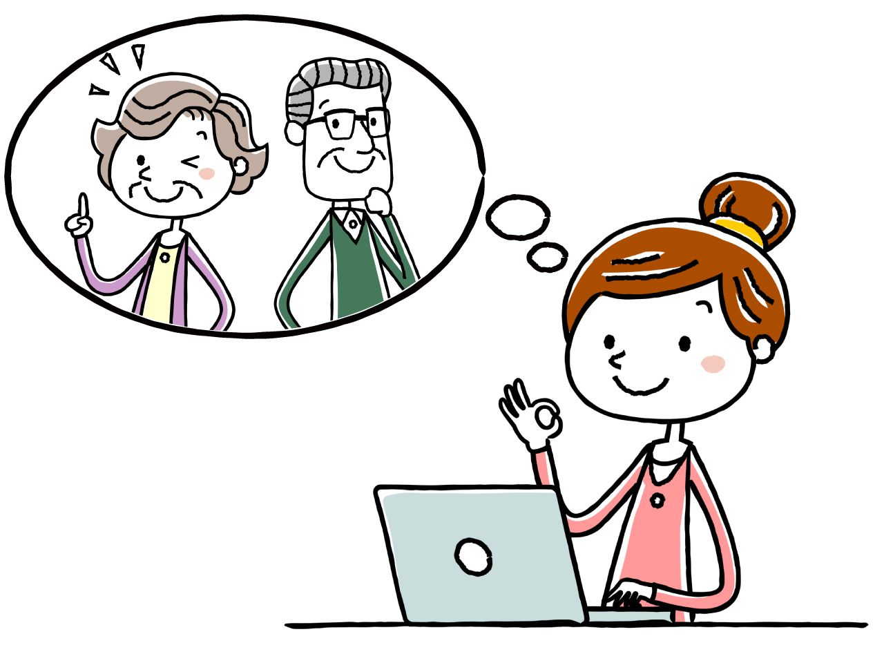 生活支援コーディネーターの仕事をしている人のイメージイラスト