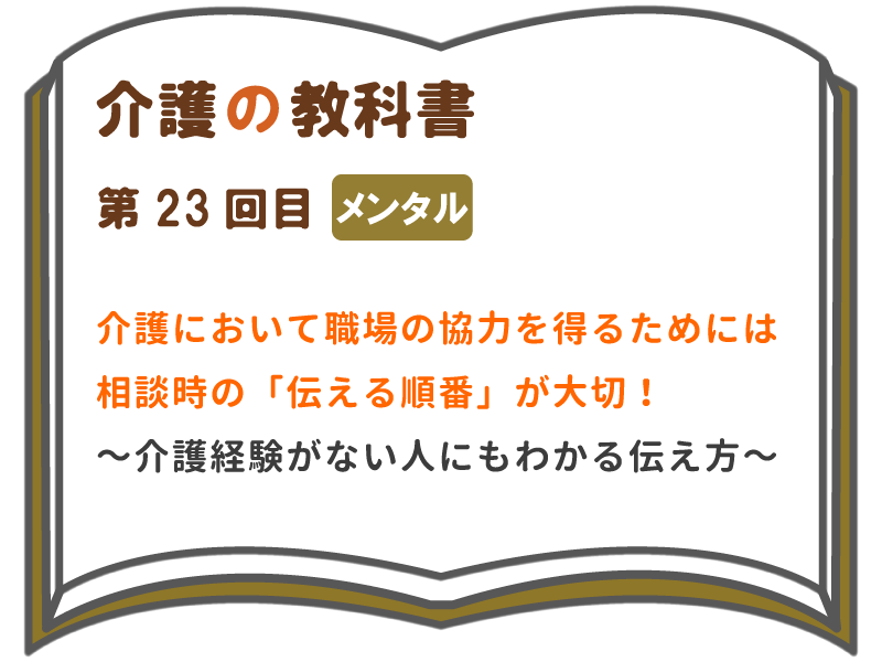 介護において職場の協力を得るためには 相談時の 伝える順番 が大切 介護経験がない人にもわかる伝え方 介護の教科書 みんなの介護