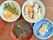炊き込みご飯、2品のおかず、お味噌汁