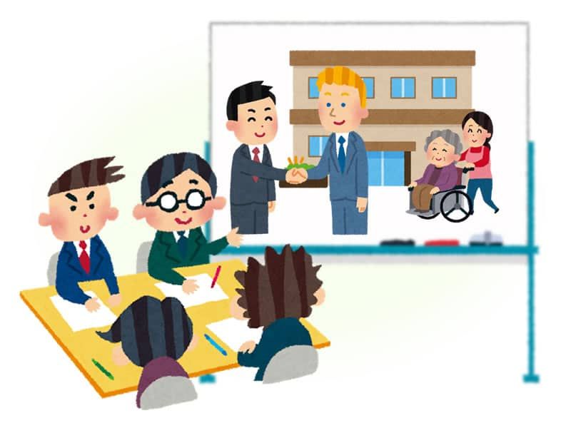 外国人介護士の受入れに関して議論をする公務員の人々