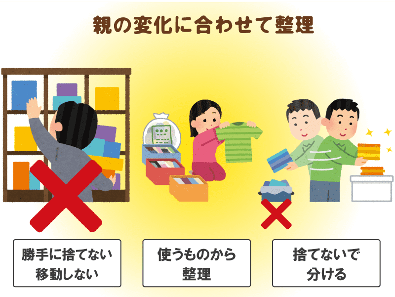 高齢者の生活がラクになる？整理整頓は、親が混乱しない範囲内。親の