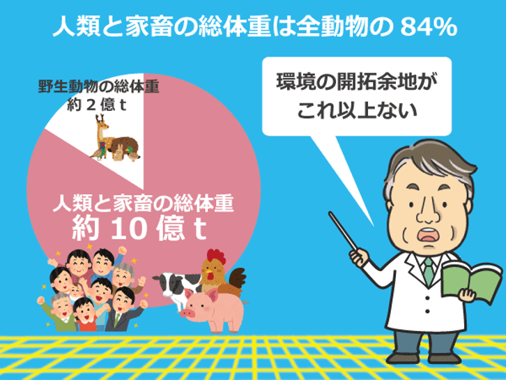 地球上の動物における人類の割合