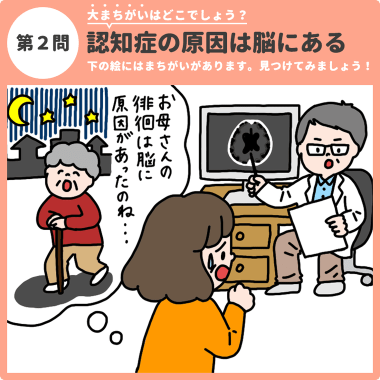 第２問 大まちがいはどこでしょう？「認知症の原因は脳にある」