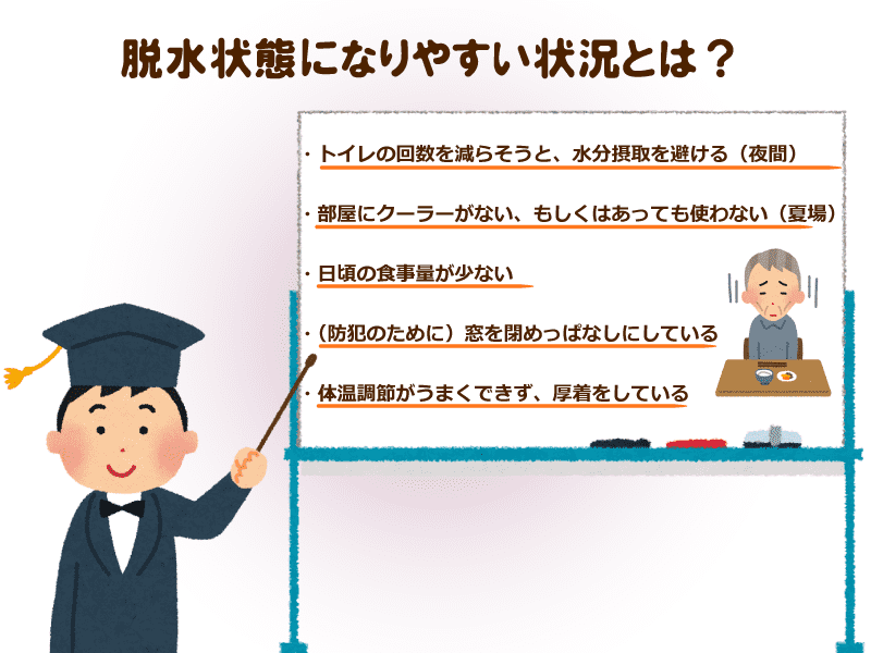 脱水状態になりやすい状況とは?