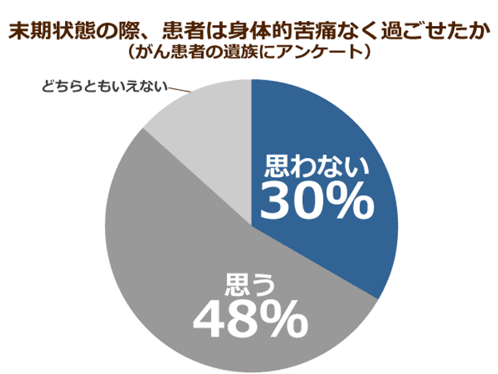 末期状態の際、患者は身体的苦痛なく過ごせたか