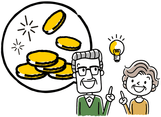 介護施設の入居費用について相談する夫婦のイメージイラスト
