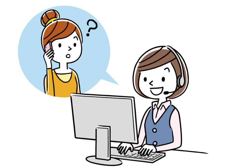 電話を受けているコールセンターの女性