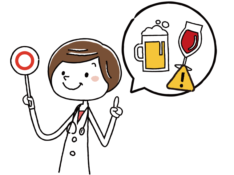 アルコールOKサインを出している女医