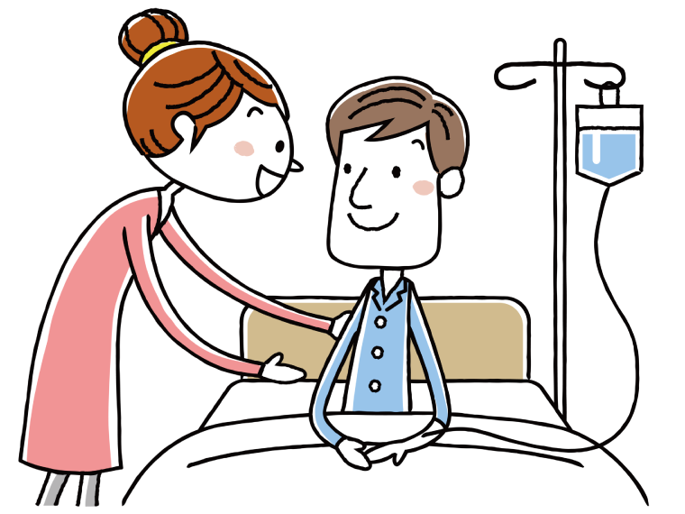 男性の介護を行っている女性
