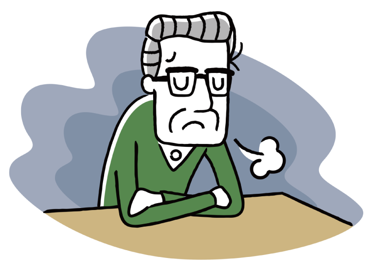 うつ病にかかっている高齢男性