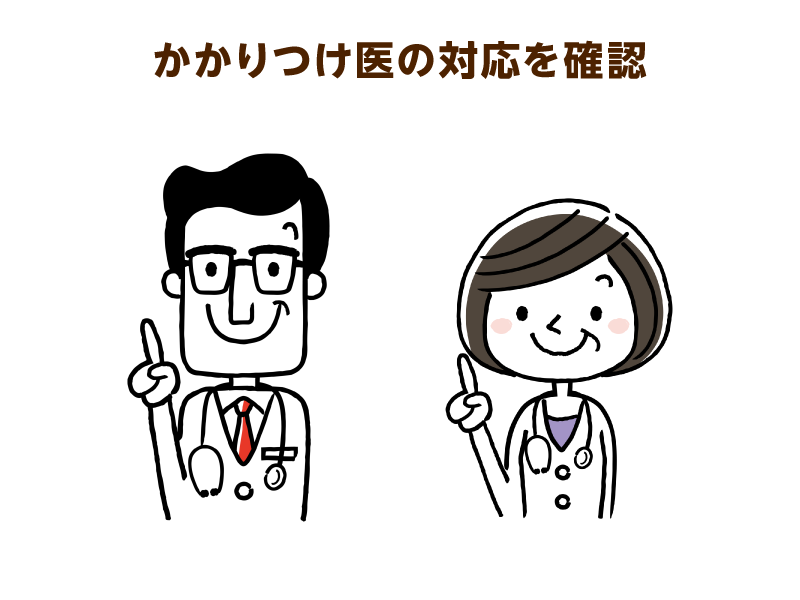 人差し指を指す、男性医師と女性医師
