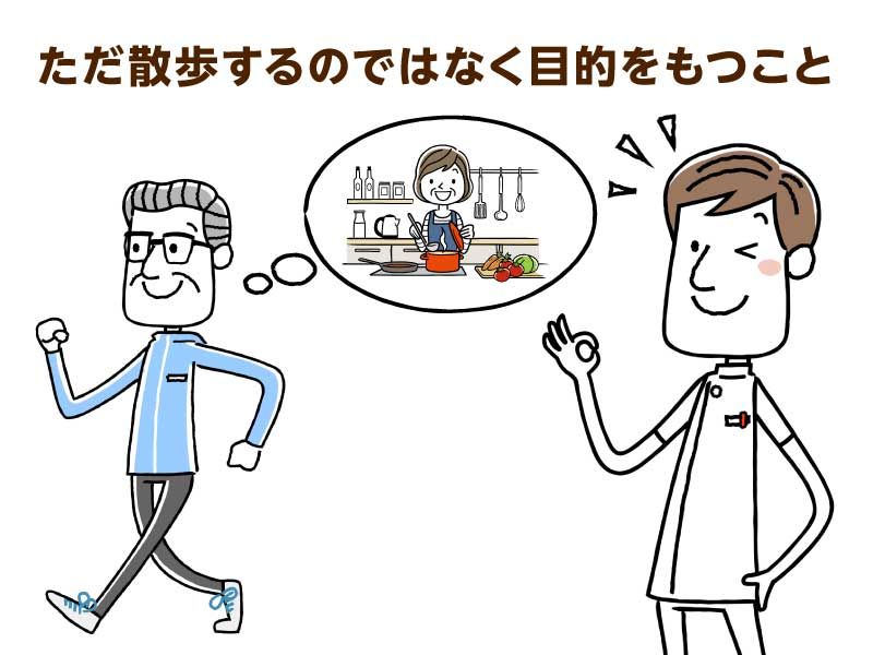 ただ散歩するだけでではなく、目的をもつこと