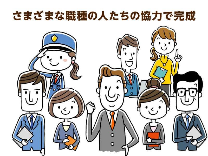 さまざまな職種の人たちの協力で完成