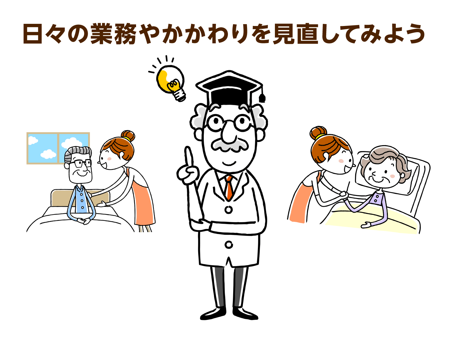 介護施設内の介護や利用者とのかかわりを見直す
