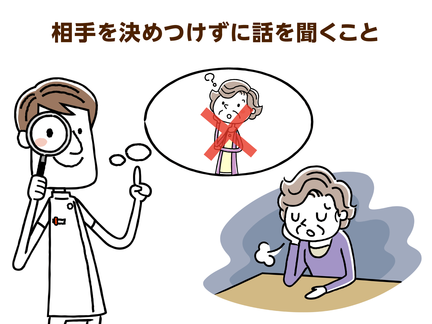 相手を決めつけずに話を聞くこと
