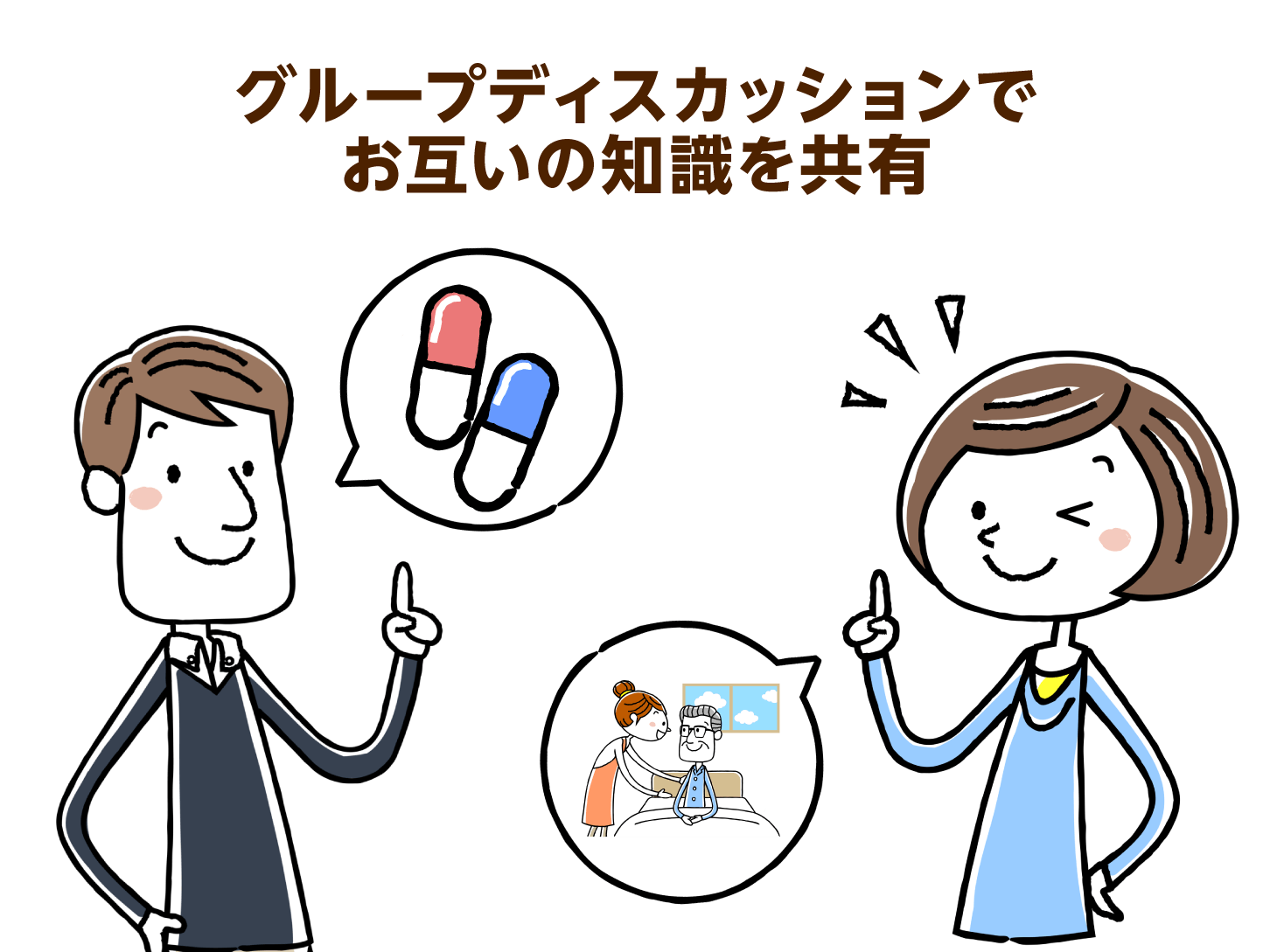 グループディスカッションでお互いの知識を共有