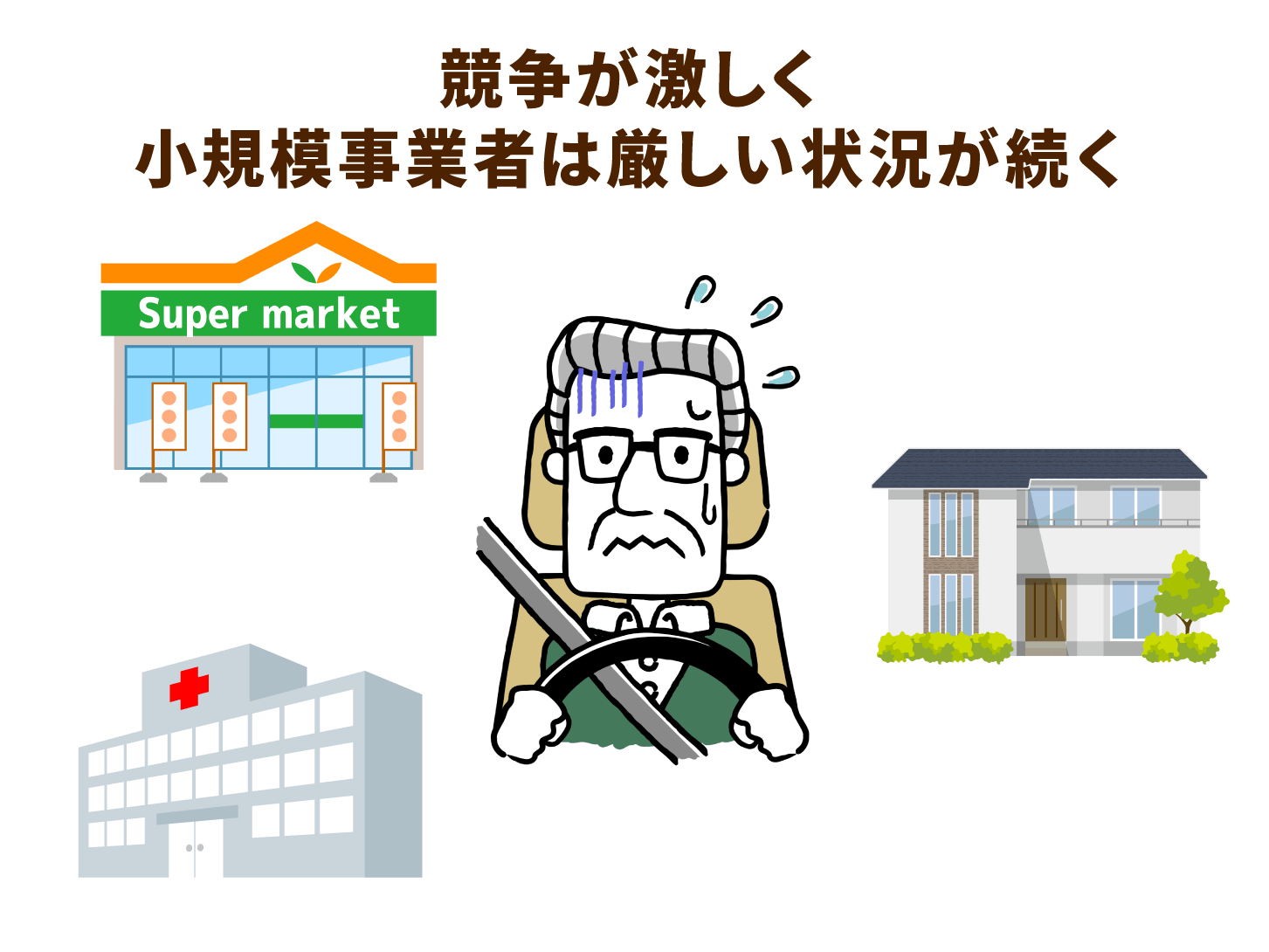 競争が激しく小規模事業者は厳しい状況が続く