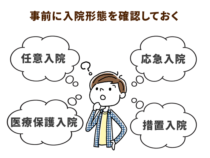 事前に入院形態を確認しておく