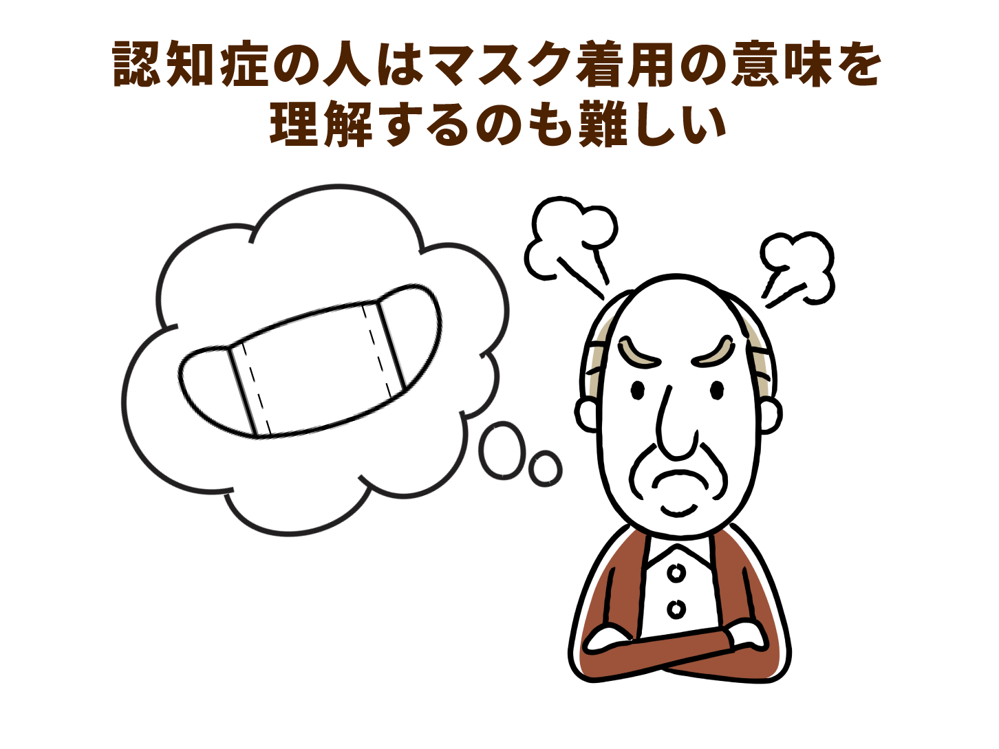 認知症の人はマスク着用も理解しづらい
