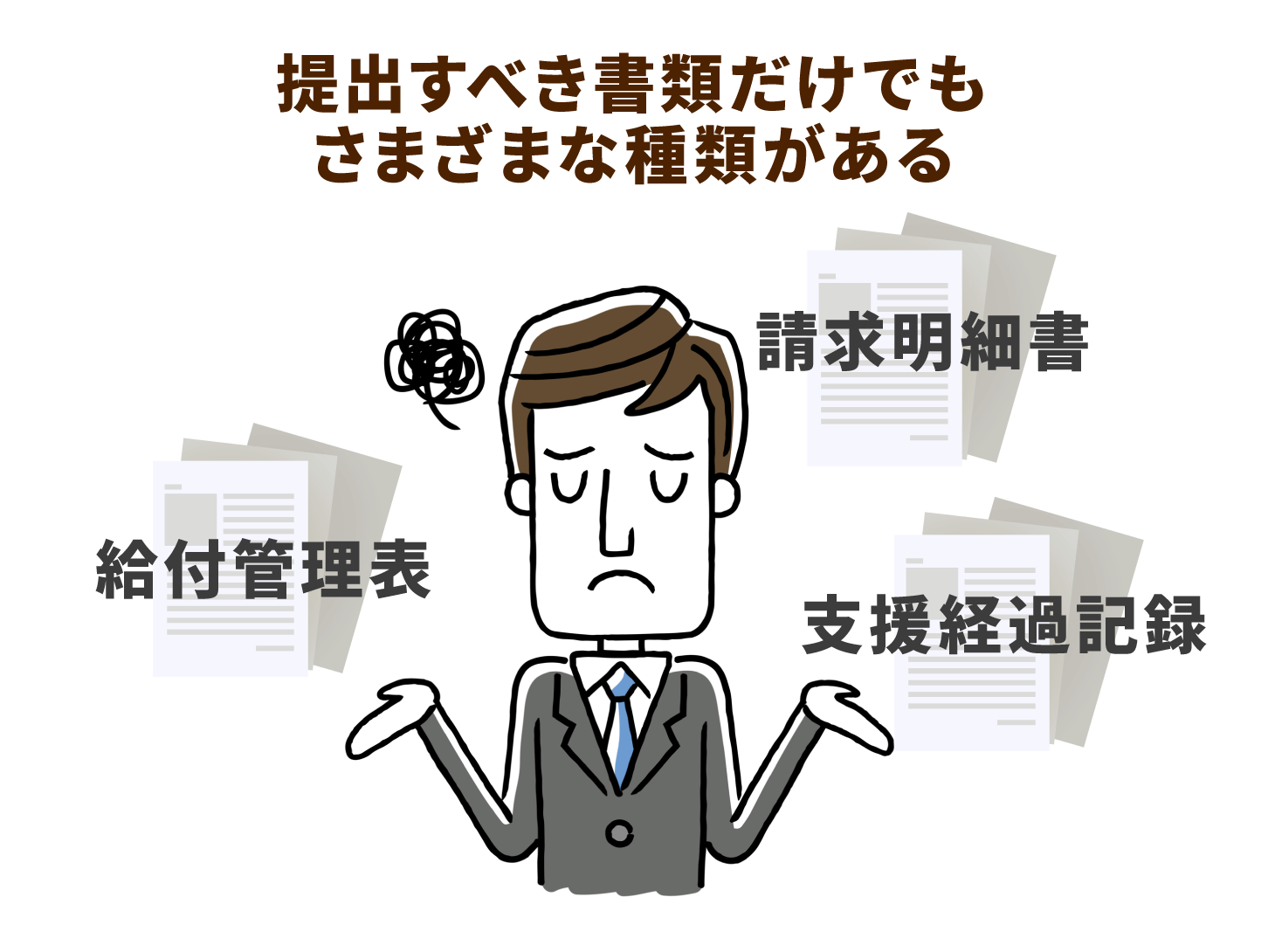 提出すべき書類だけでもさまざまな種類がある