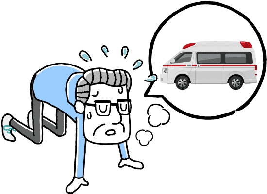 脳卒中になった場合の対処としては救急車を呼ぼうと考える男性