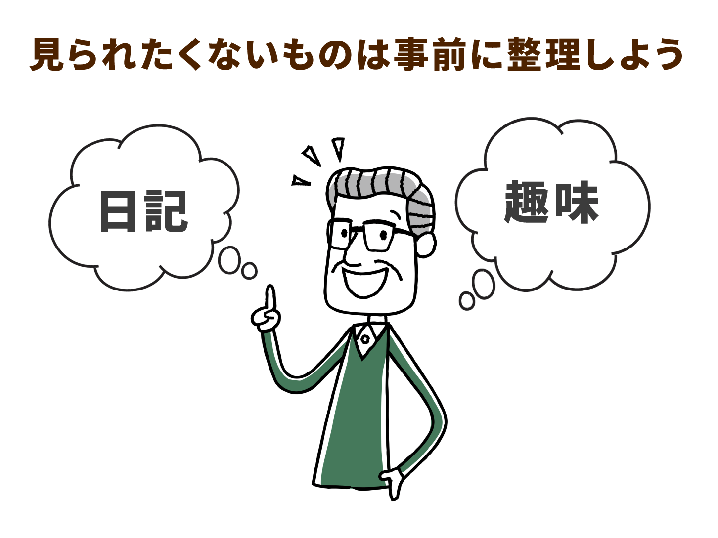 見られたくないものは事前に整理しよう