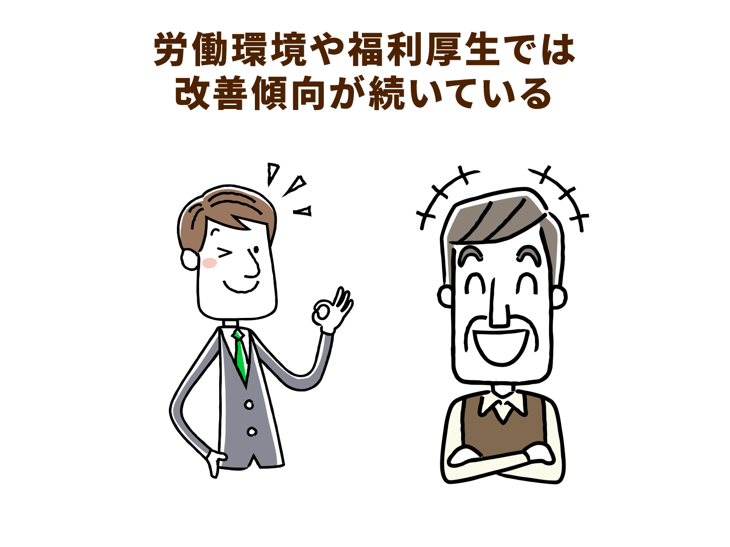 労働環境や福利厚生では改善傾向が続いている