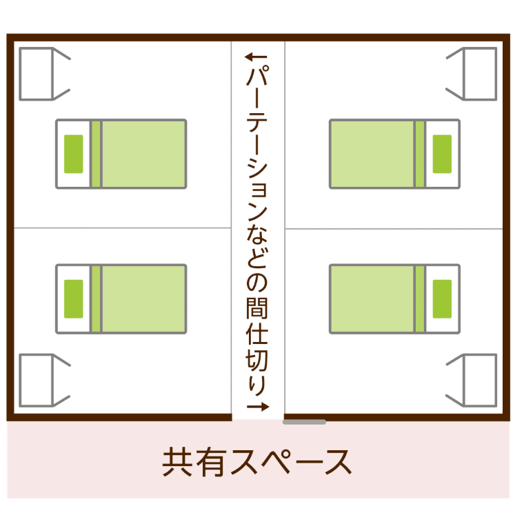 ユニット型個室的多床室