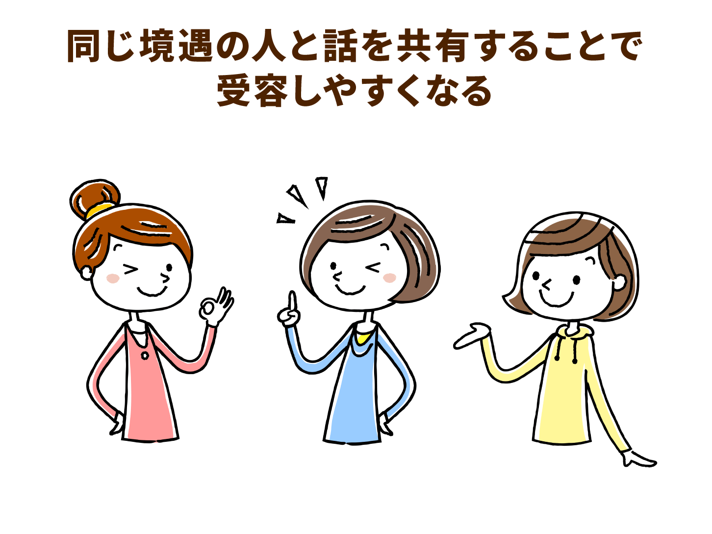 同じ境遇の人と話を共有することで需要しやすくなる