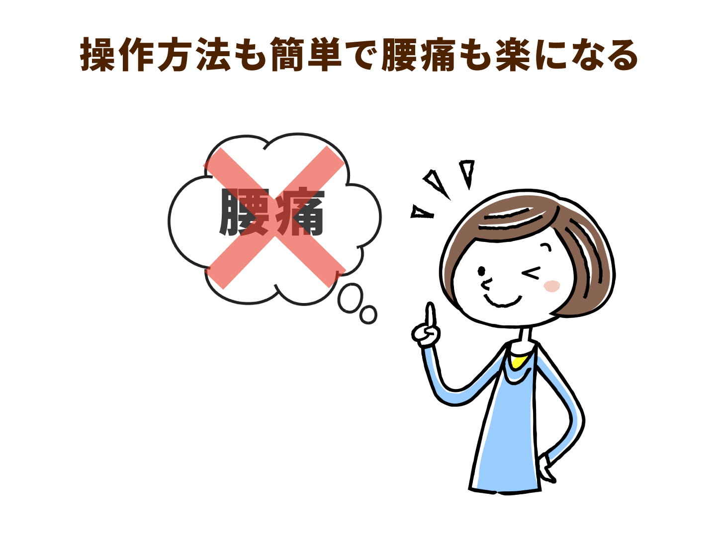 操作方法も簡単で腰痛も楽になる