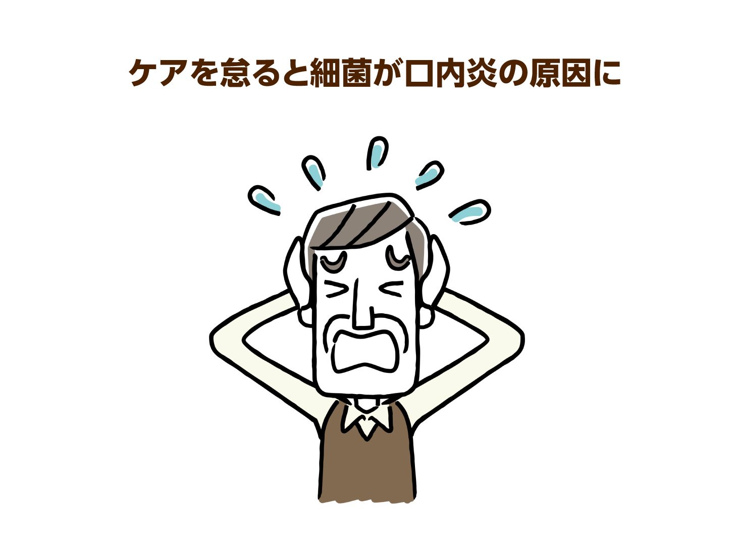 ケアを怠ると細菌が口内炎の原因に