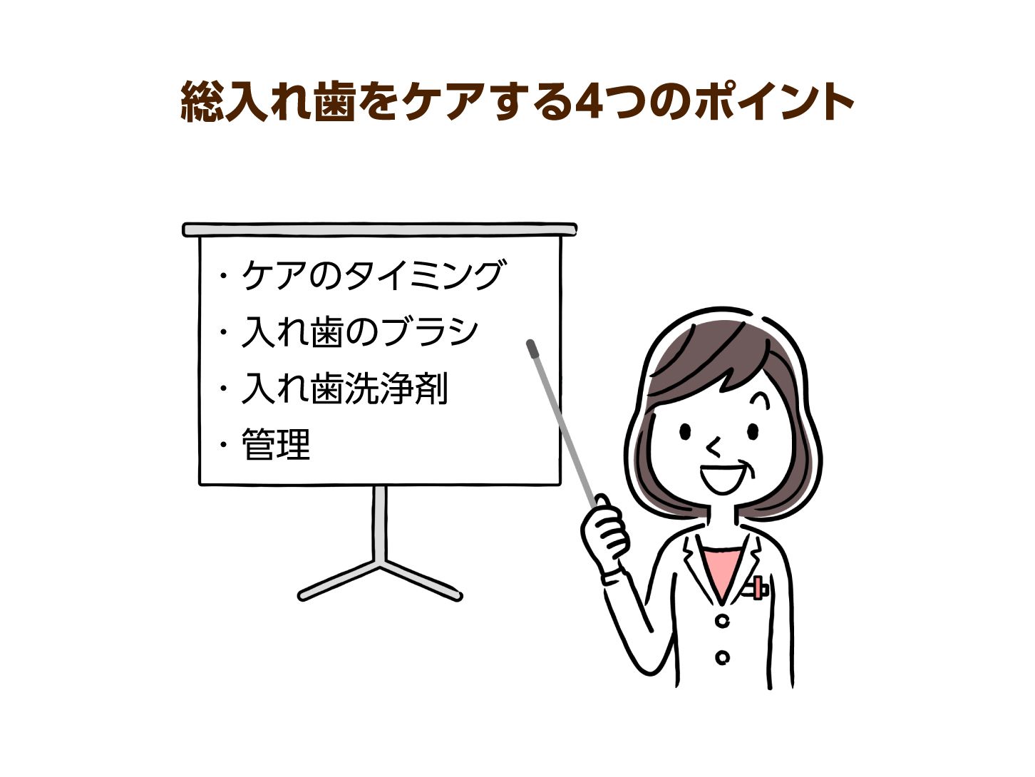 総入れ歯をケアする４つのポイント