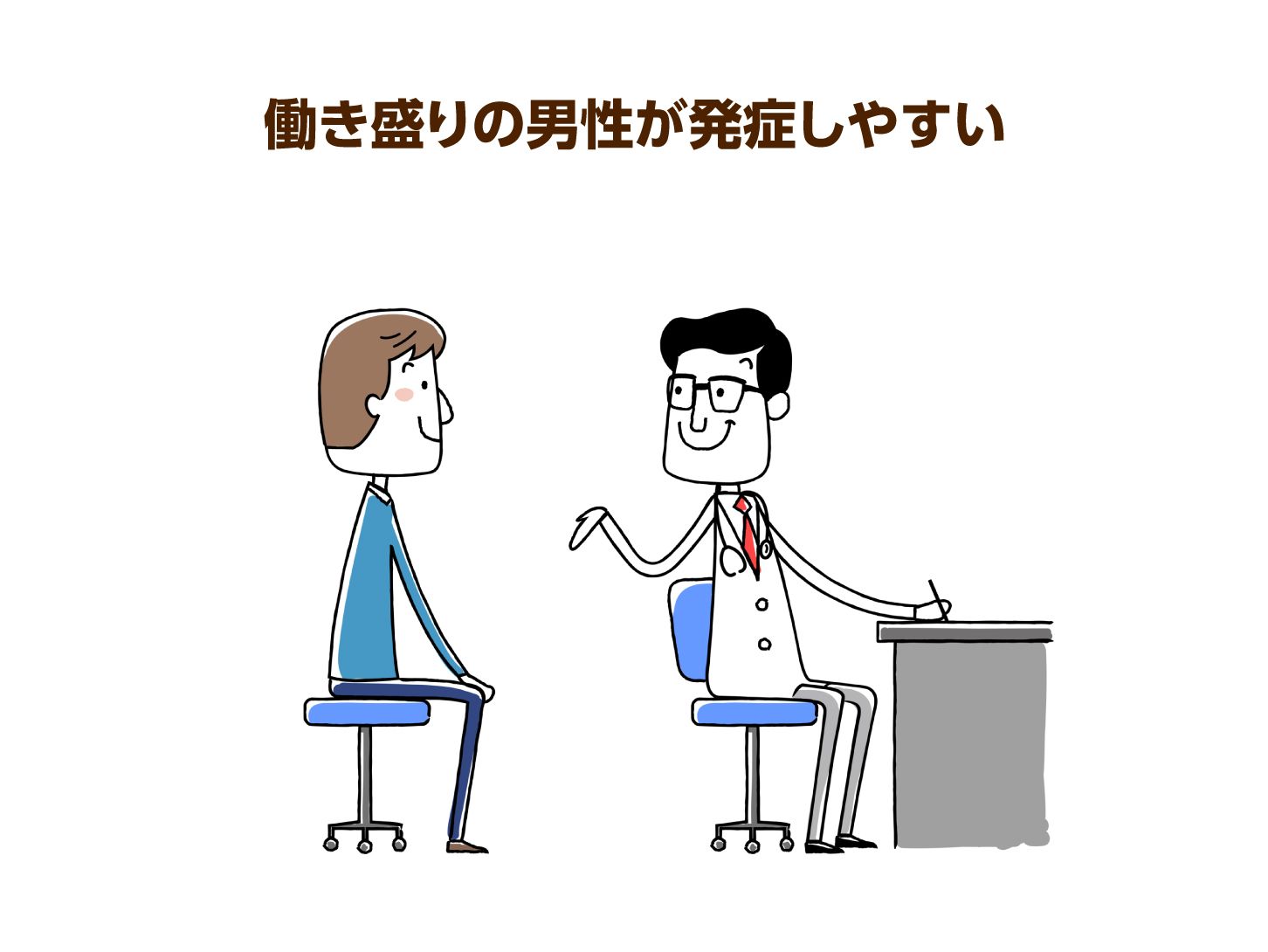 働き盛りの男性が発症しやすい