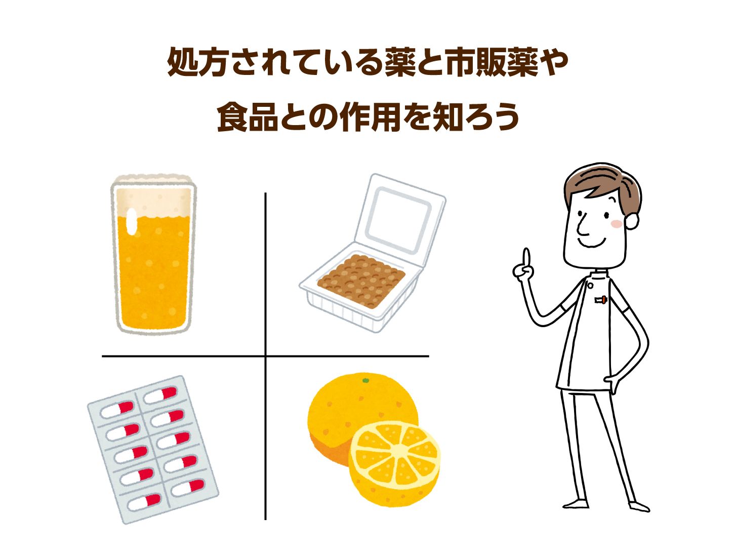 処方されている薬と市販薬や食品との作用を知ろう
