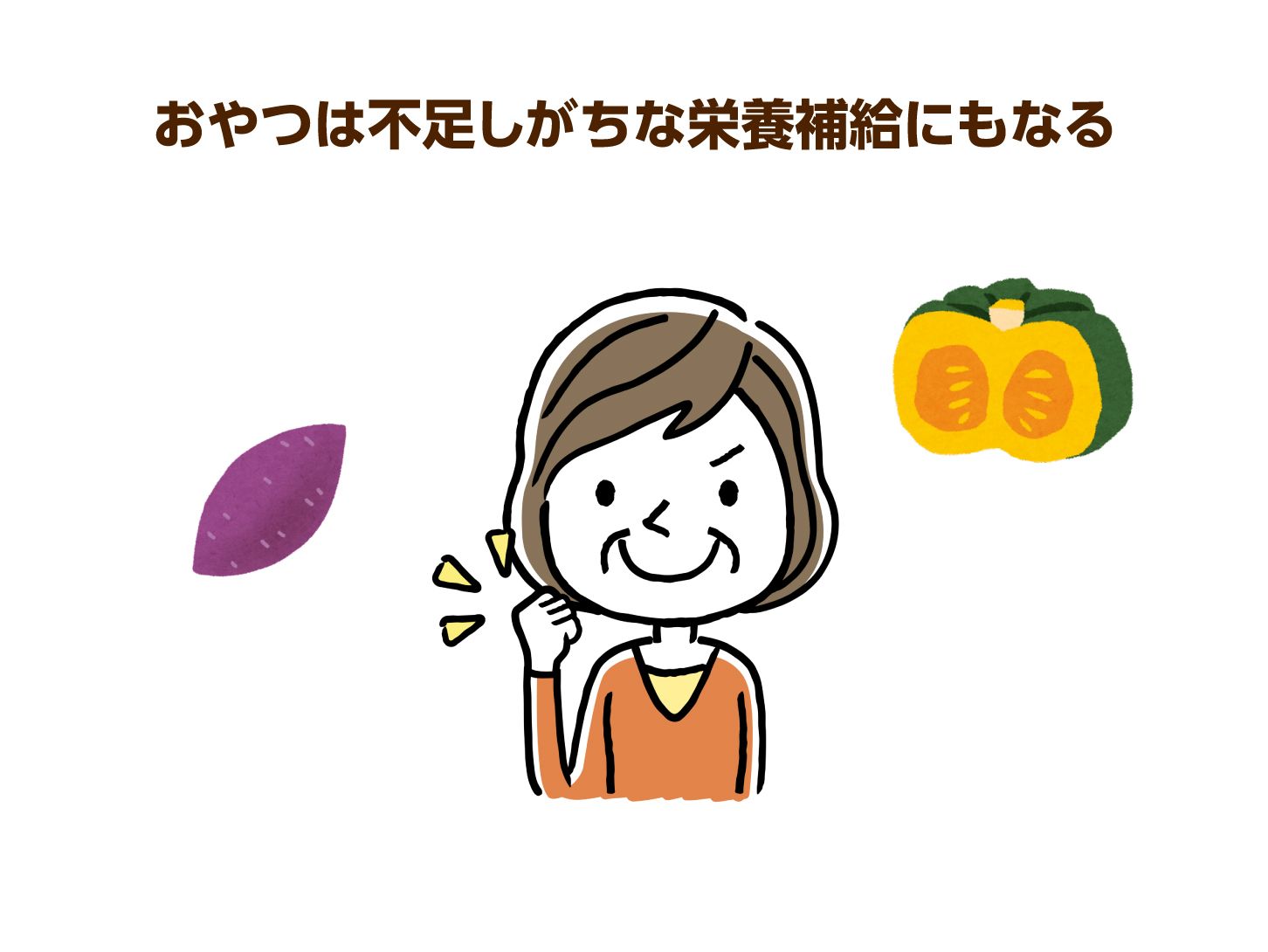 おやつは不足しがちな栄養補給にもなる