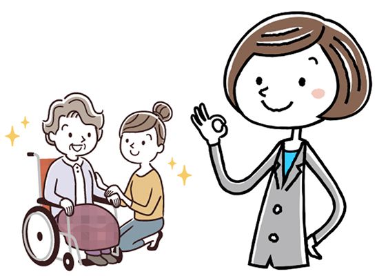認知症の介護について説明するスーツ姿の女性