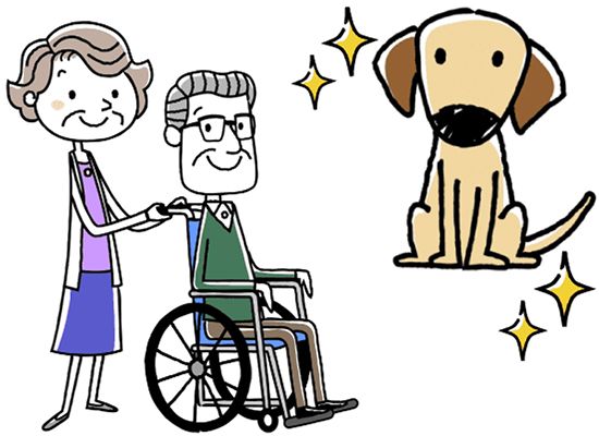 アニマルセラピーで得られる効果は三つ以上のイメージイラスト。