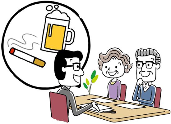 地域密着型の特別養護老人ホームのイメージイラスト。