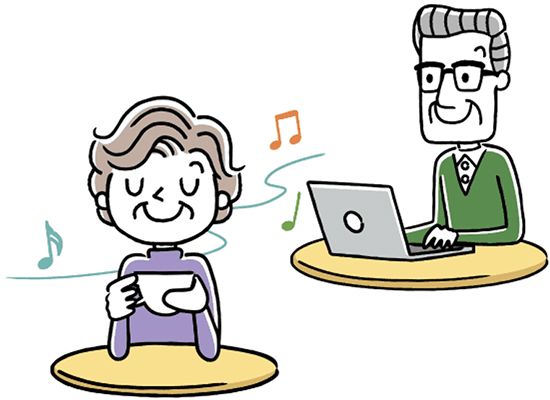 一人の方も安心して老人ホームで生活が送れるのイメージイラスト。