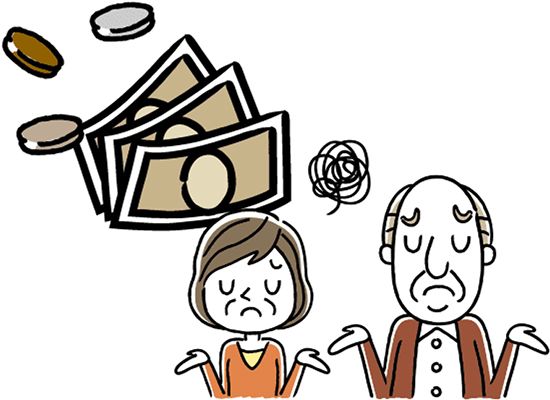 退去勧告の理由になる要件の一つ、費用が払えなくなった場合のイメージイラスト