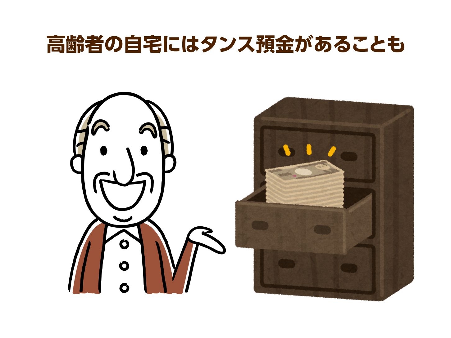 高齢者の自宅には箪笥預金があることも