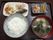 ごはんやみそ汁、そのほかのおかず類がそろっているある日の夕食メニュー