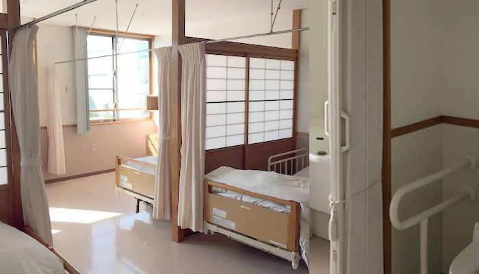 明るい個室の一角