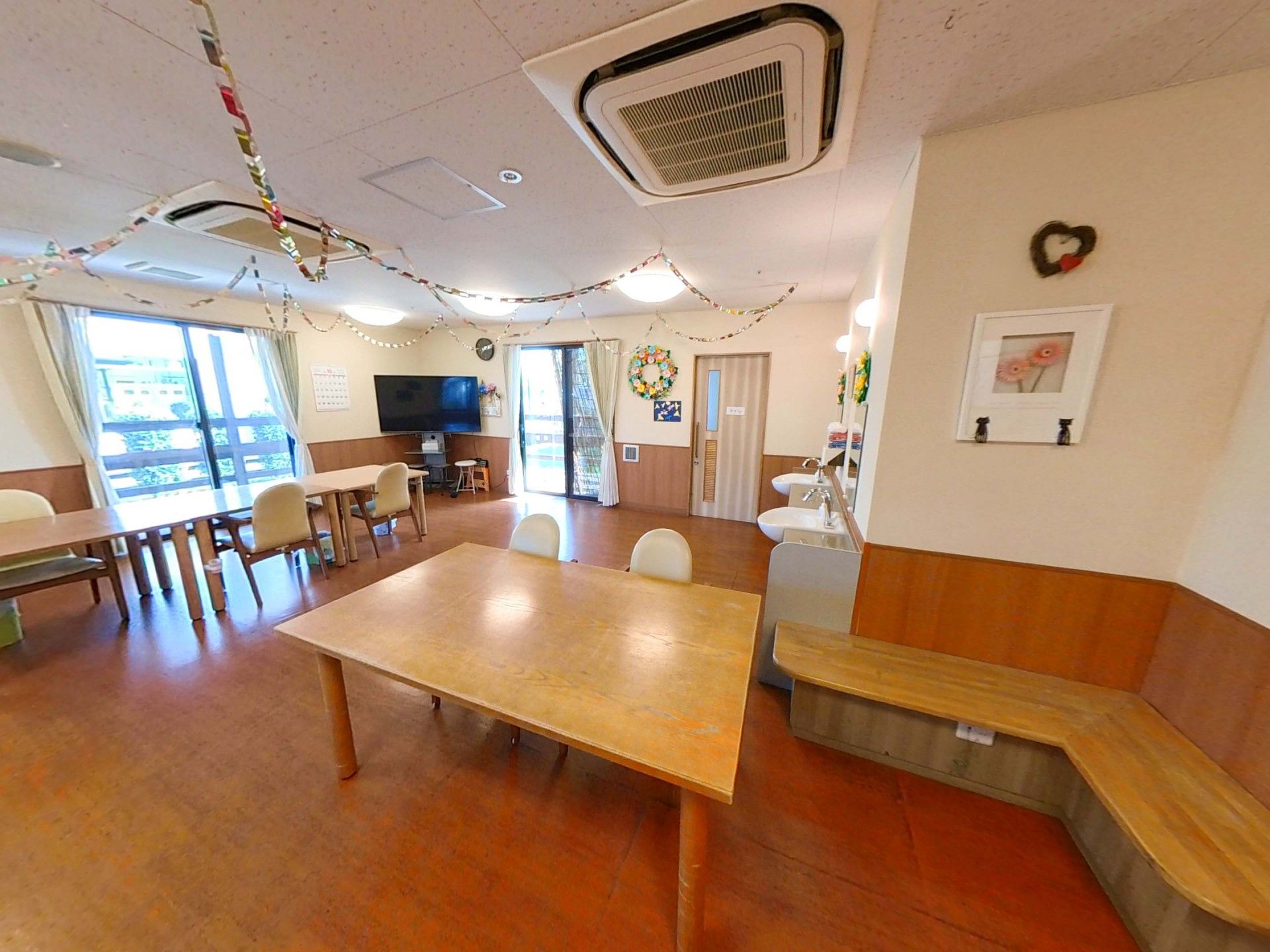 明るい共有スペース