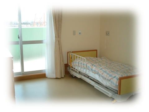 明るい個室の寝室