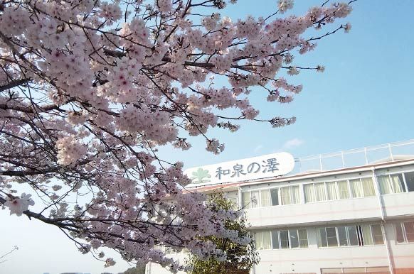 桜と建物の風景