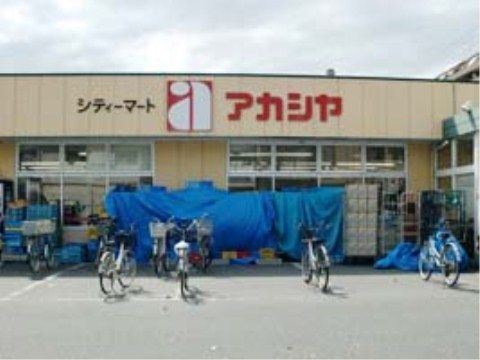 食料品スーパーであり、駐車場が完備してある。アイボリー色の外観で、赤字で店名が書かれている。入り口は2重扉である。