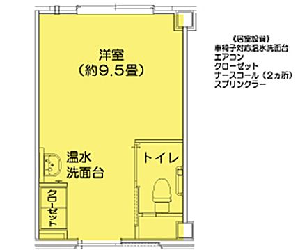 ケア・キューブ寝屋川駅前の居室の間取り図